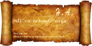 Héra Artemíszia névjegykártya